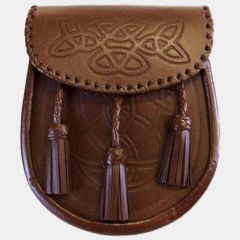 Brown Celtic Embossed Leather Sporran