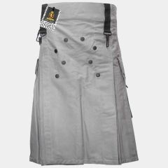 Men Fashion Grey Utility Kilt