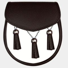 Traditional Black Leather sporran Kilt Sporran